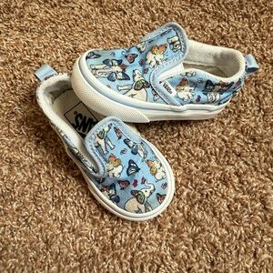 VANS toddler Blue elephant and butterfly, slip on, size 4.5